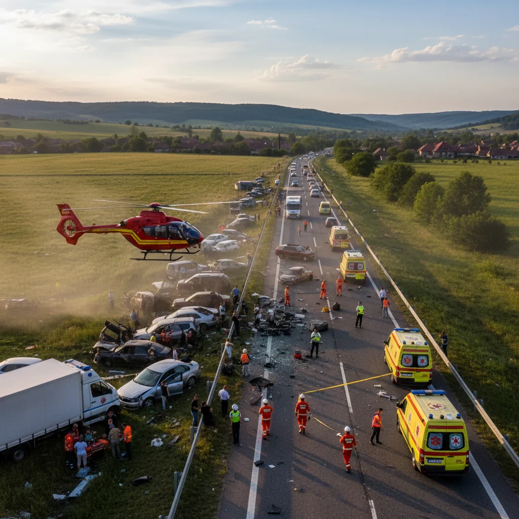 Accident grav cu multiple victime pe E85 în Neamț – Intervine elicopterul SMURD