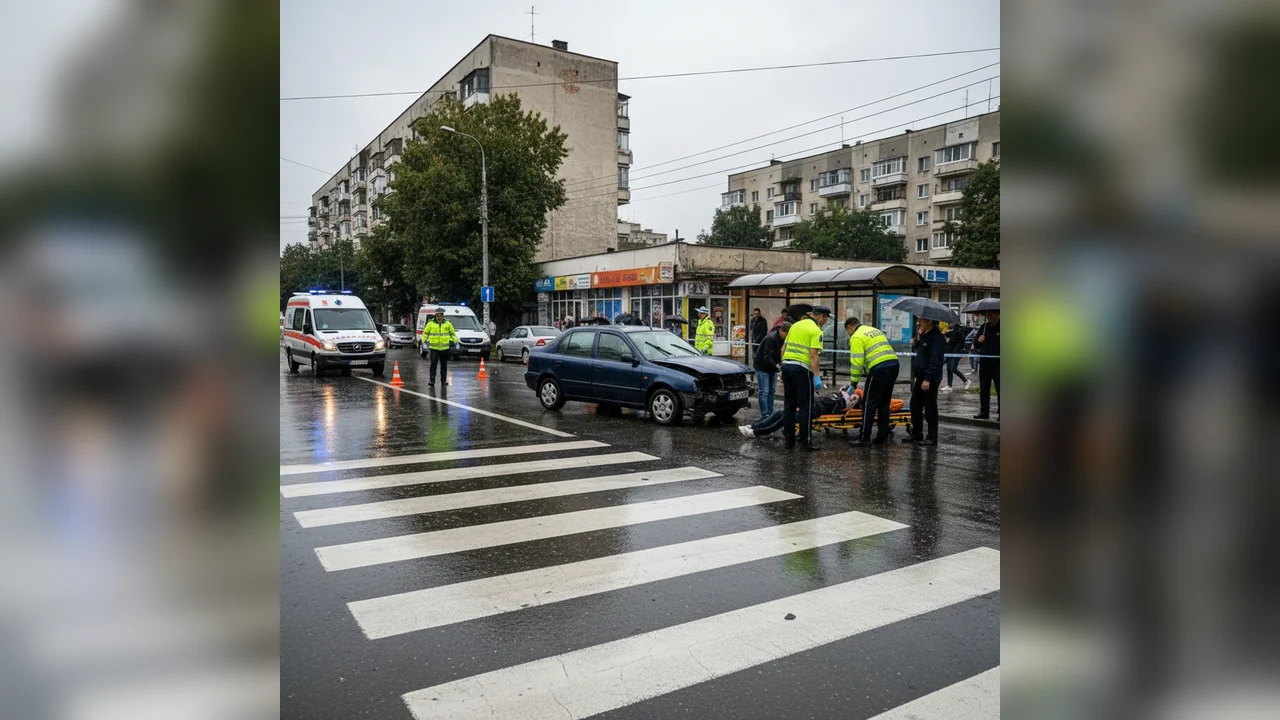 Accident pe trecerea de pietoni în Piatra-Neamț, tânără rănită