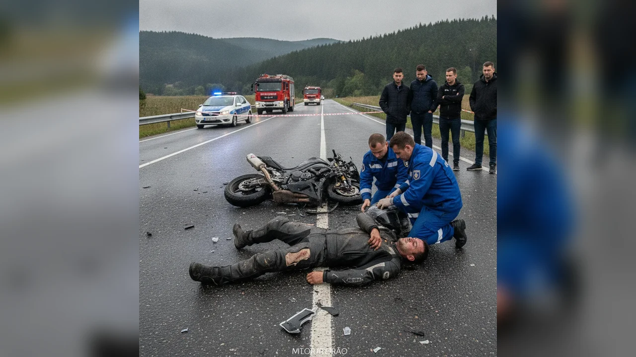 Accident rutier în Gâdinți: Motociclist rănit, transportat la spital
