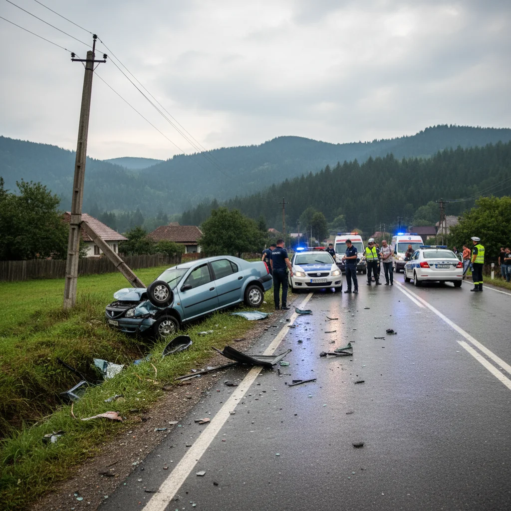 Accident rutier raportat pe DN15B, în comuna Vânători-Neamț, lângă Piatra Neamț