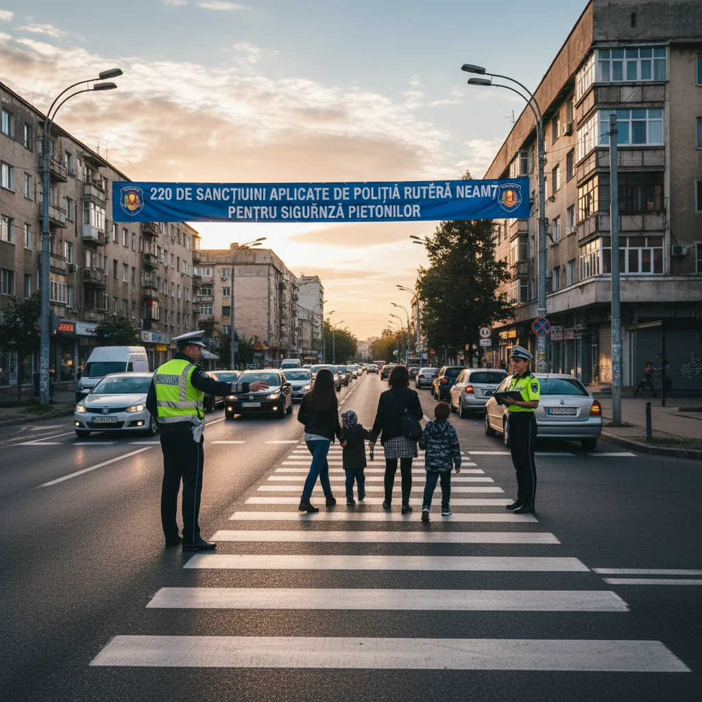 Acțiune rutieră în Piatra Neamț: 220 de sancțiuni pentru creșterea siguranței pietonilor