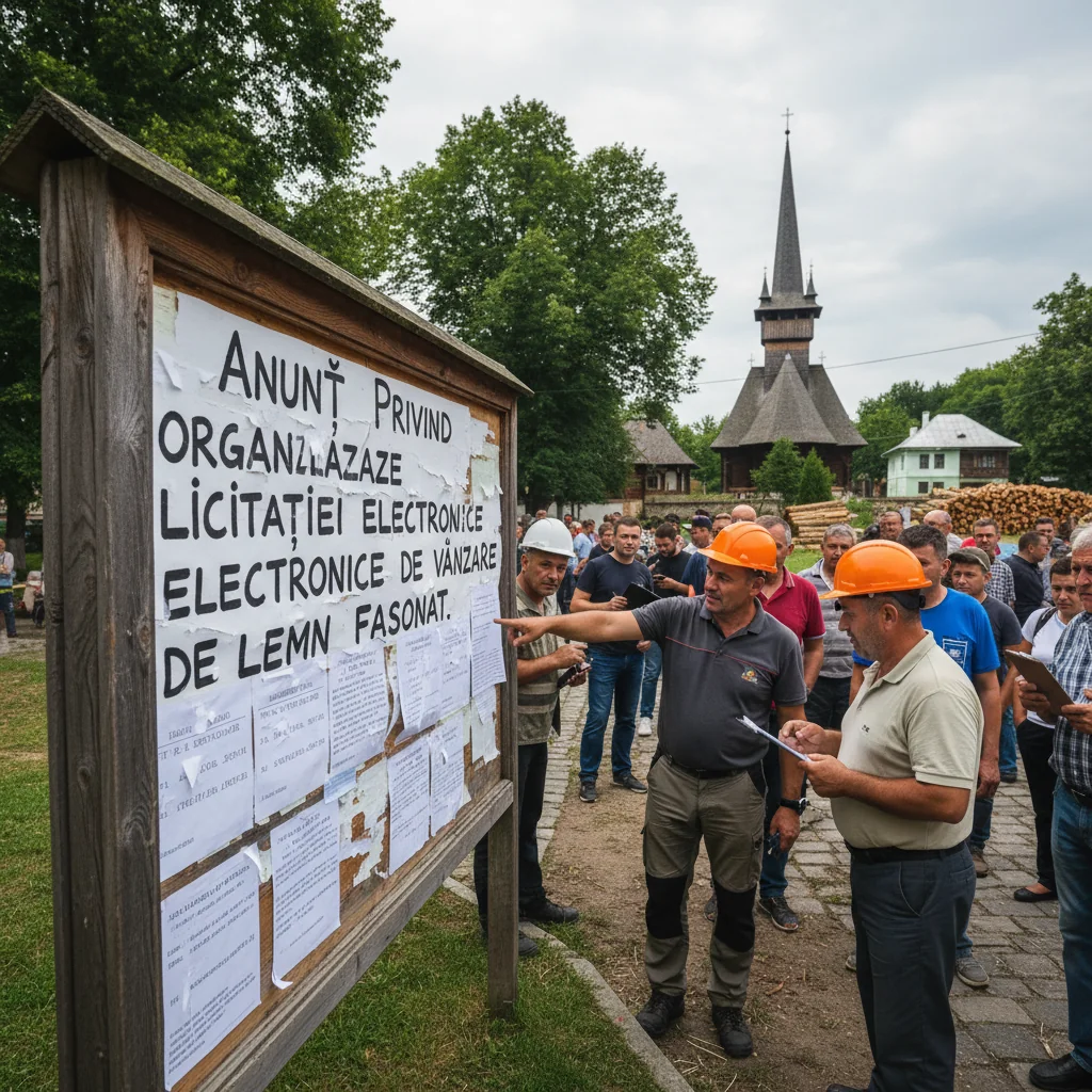 Anunț licitație electronică pentru vânzarea lemnului fasonat în [Localitate]