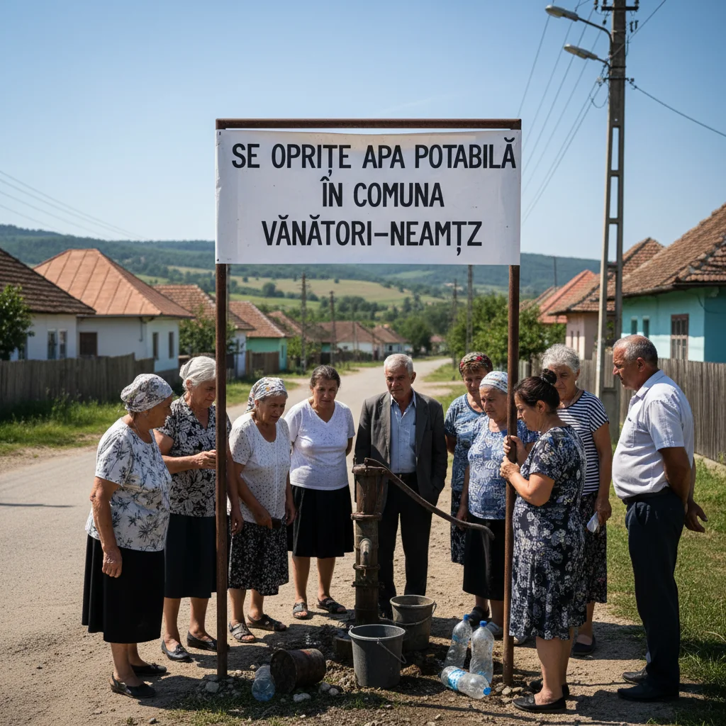 Anunț privind sistarea temporară a apei potabile în comuna Vînători-Neamț, județul Neamț