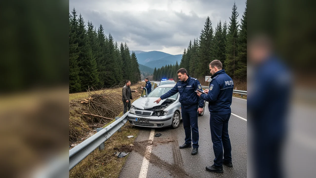Autoaccidentare confirmată de polițiștii din Neamț