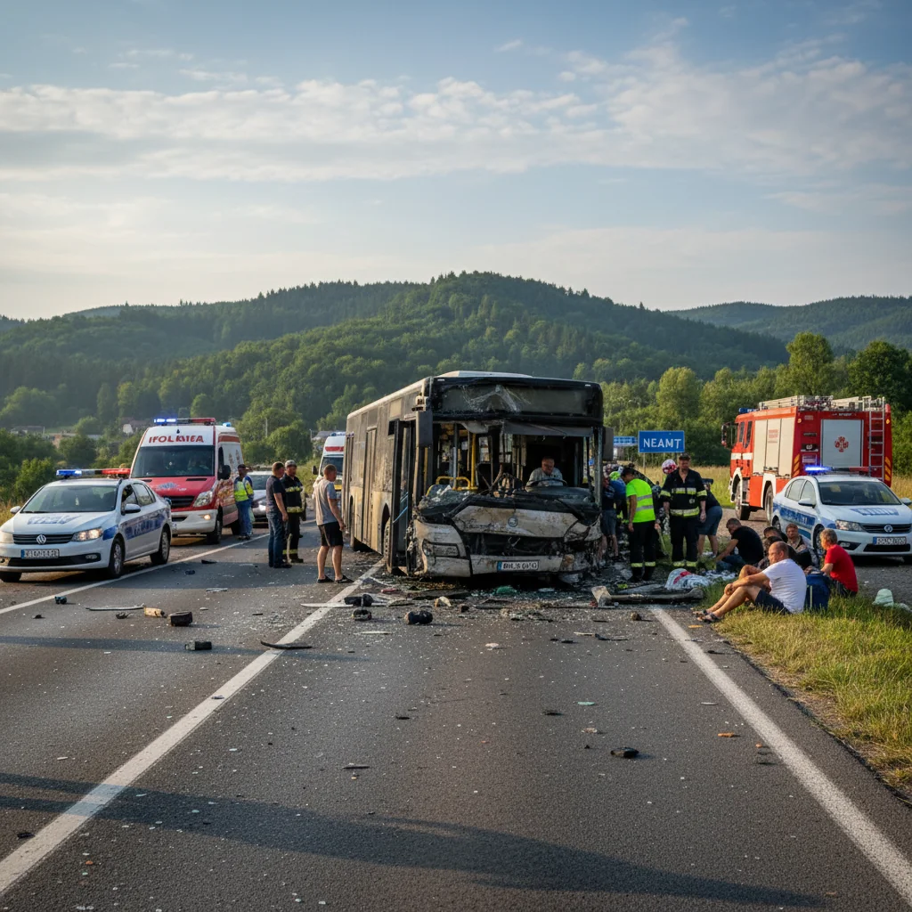Autobuz cu pasageri implicat în această dimineață (FOTO)