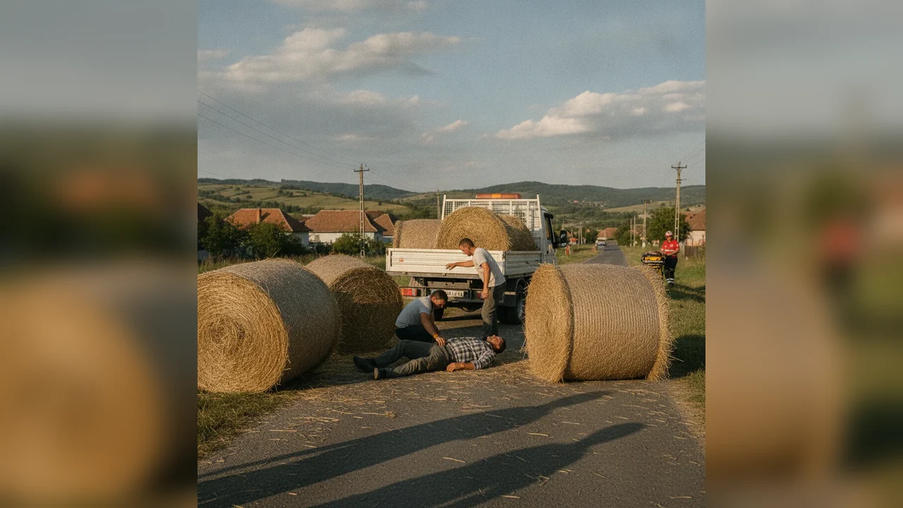 Bărbat rănit după căderea de pe baloți, la Târgu-Neamț