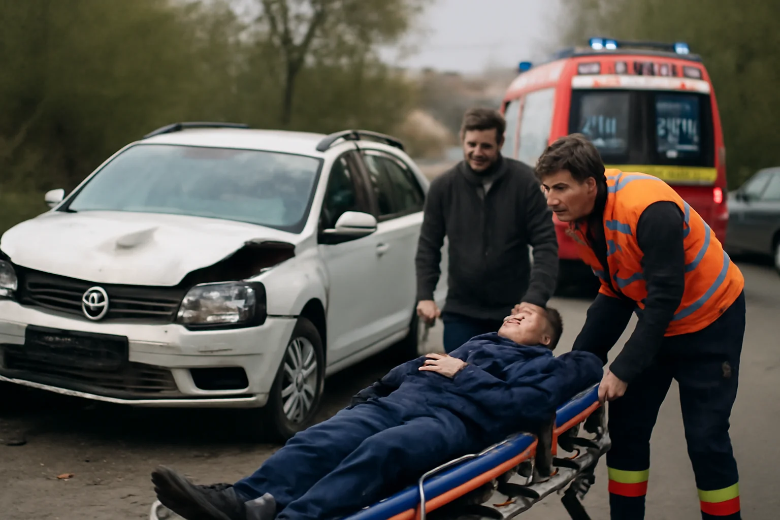 Bărbat rănit și dus la spital după un accident de circulație în comuna Girov (FOTO)