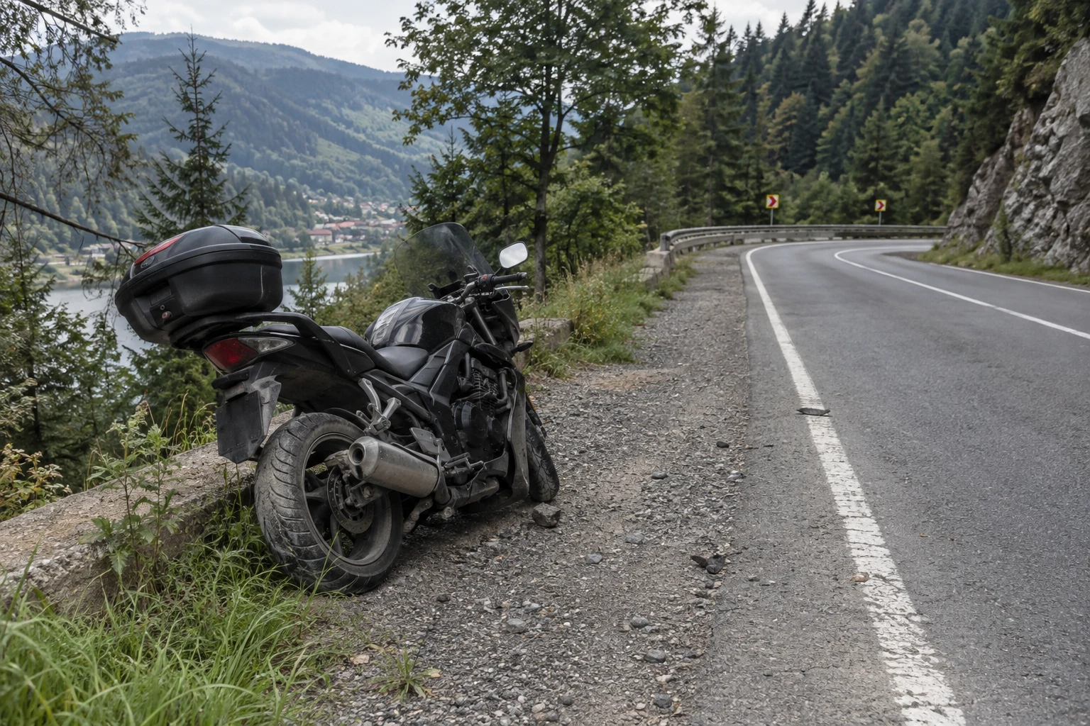 Bicazu Ardelean, DN 12C: motociclist de 27 de ani, răsturnat și rănit