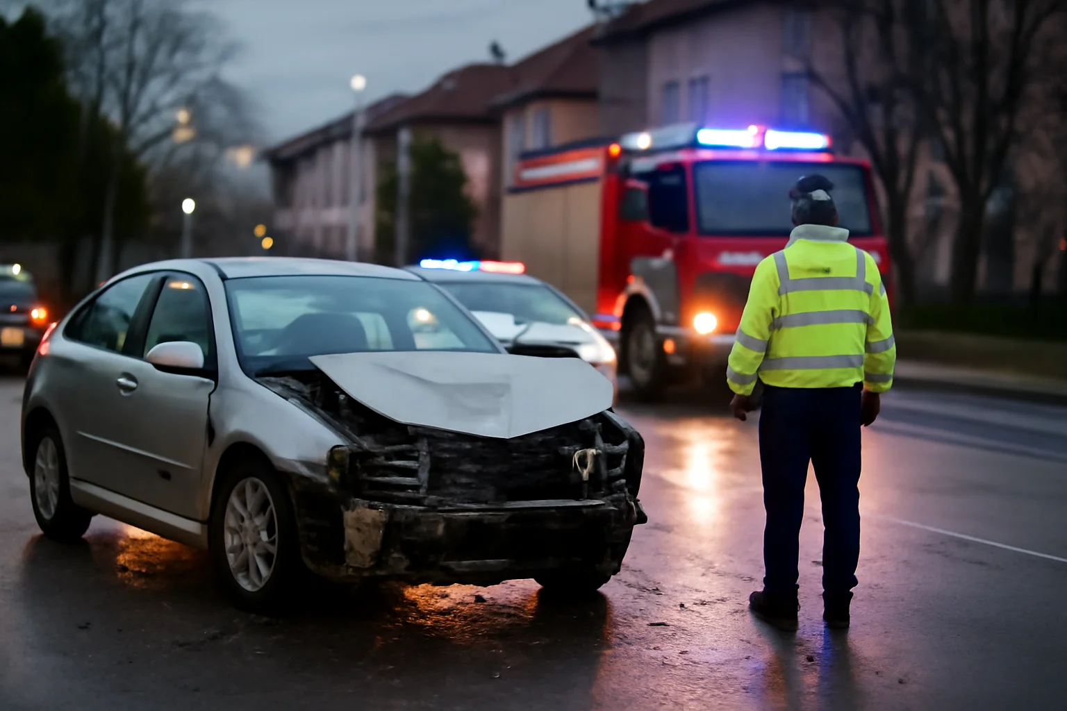 Coliziune rutieră în această seară în municipiul Piatra-Neamț – imagini de la fața locului