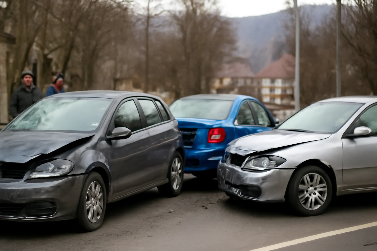 Coliziune rutieră în Piatra-Neamț implicând trei autoturisme (IMAGINI)