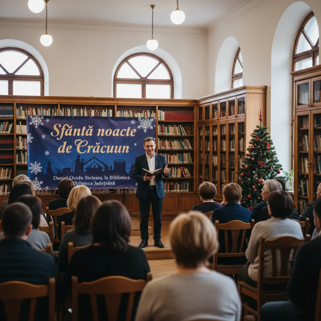 Concertul Sfântă noapte de Crăciun“ cu Daniel Ovidiu Stelescu, la Biblioteca Județeană
