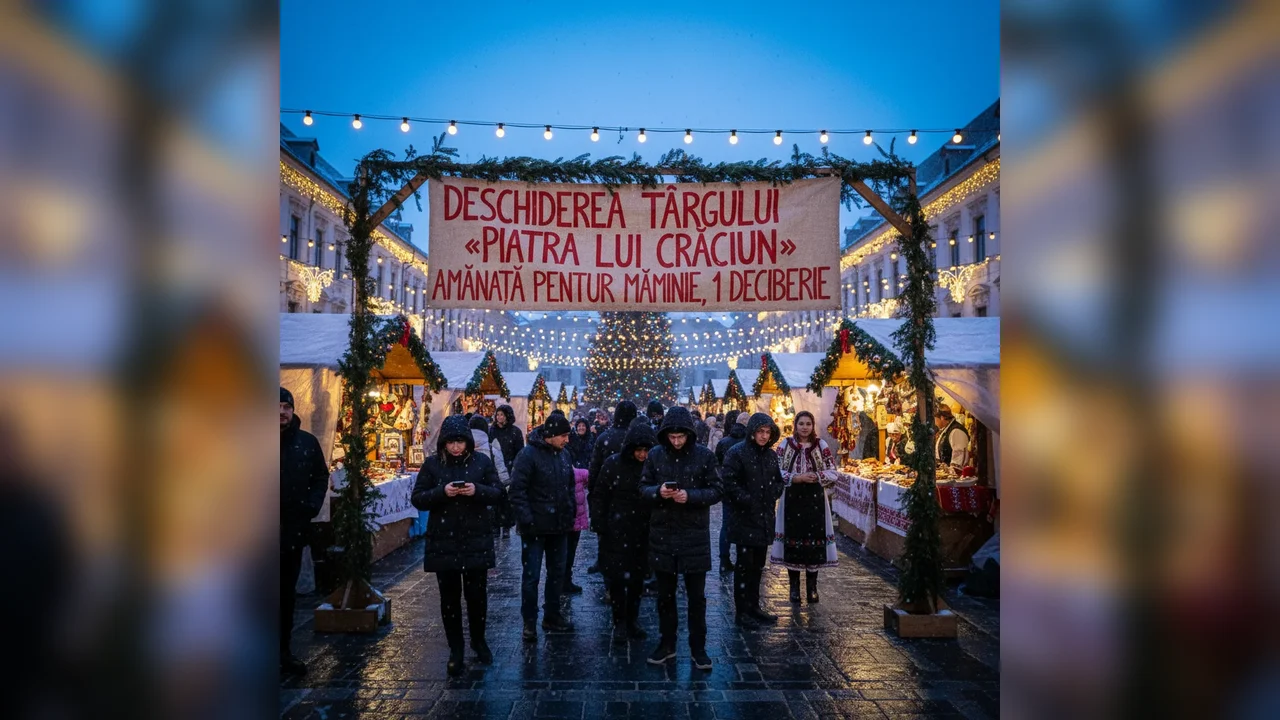 Deschiderea Târgului Piatra lui Crăciun amânată pentru 1 Decembrie, de Ziua Națională