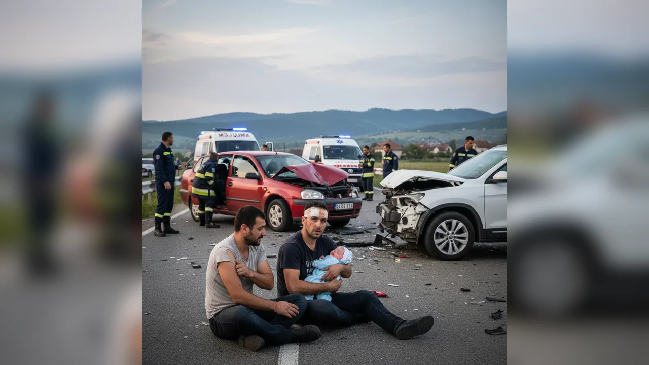 Doi șoferi și un bebeluș de trei luni au fost răniți