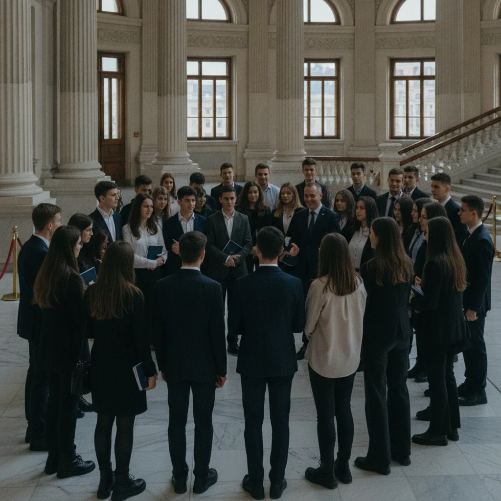 Elevii de la Colegiul Petru Rareș din Piatra-Neamț, la Parlament