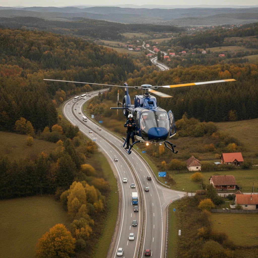 Elicopterele Inspectoratului General de Aviație vor survola șoselele din județul Neamț în zilele de 3, 5 și 8 octombrie