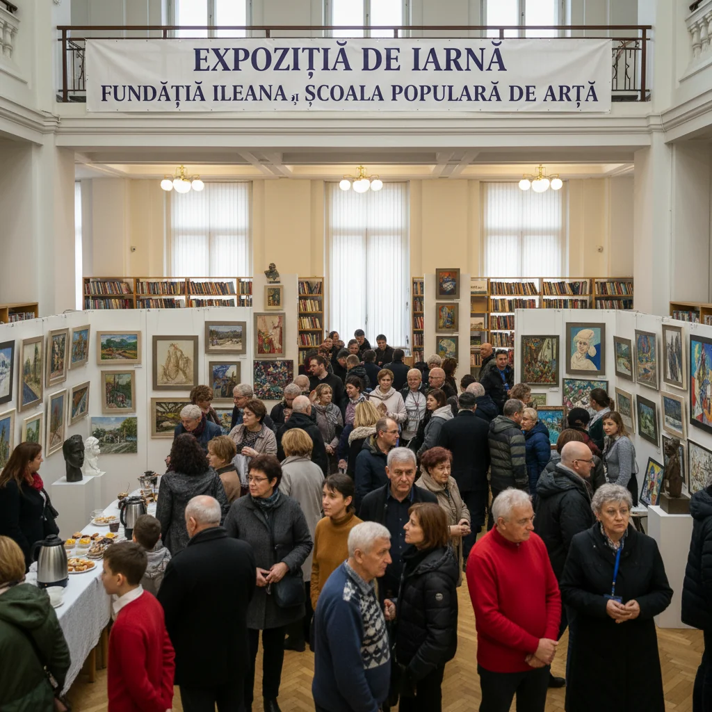 Expoziția de iarnă a Fundației Ileana și Școlii Populare de Artă, deschisă la Biblioteca Județeană