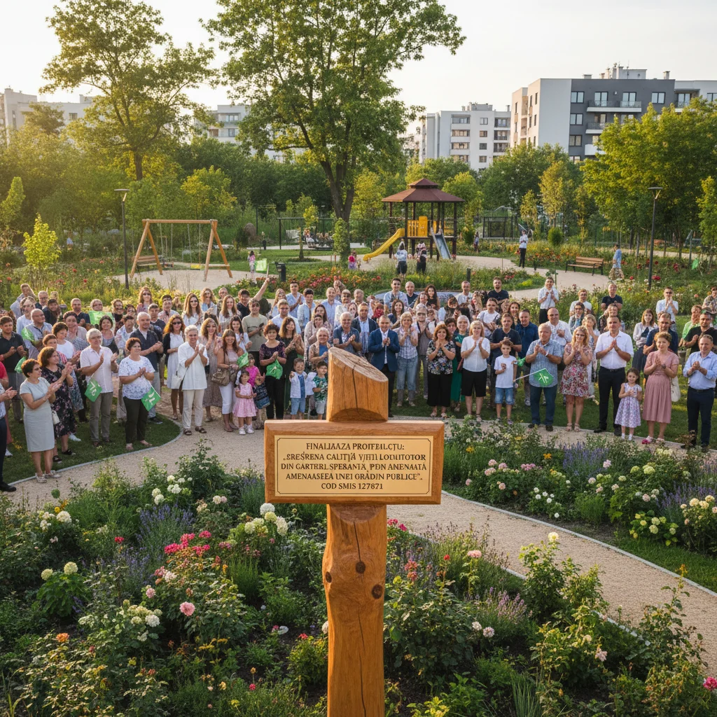 Finalizarea proiectului pentru îmbunătățirea calității vieții în Cartierul Speranța prin amenajarea grădinii publice – Cod SMIS 127871