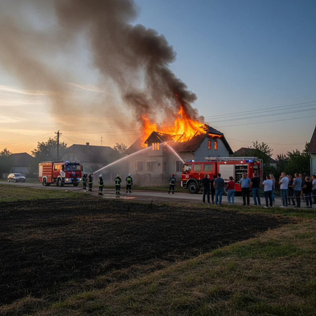 Incendiu la o locuință din comuna Gherăești, gestionat de pompieri în județul Neamț
