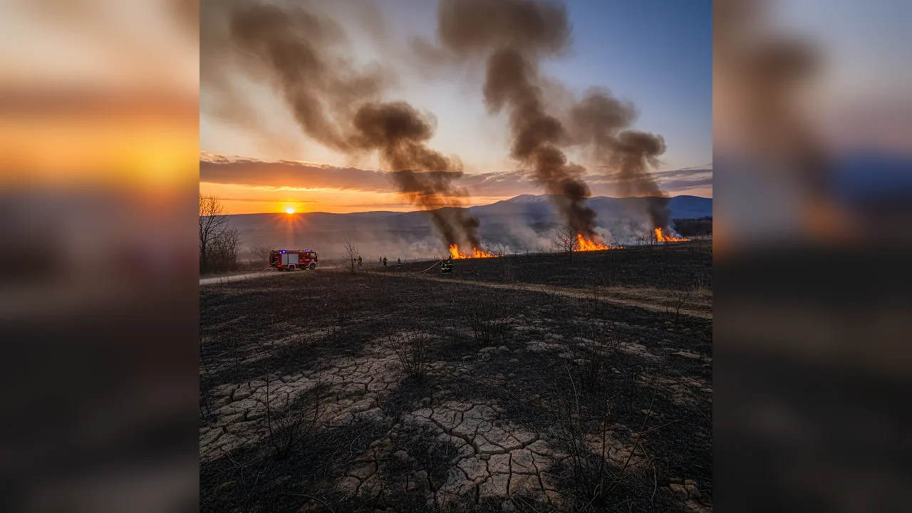 Intervenții ale pompierilor din Piatra-Neamț pentru stingerea incendiilor de vegetație uscată