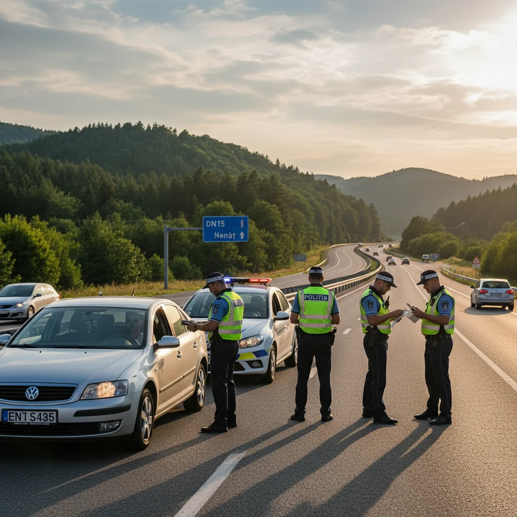 Kontroale rutiere intensificate de polițiști pe DN15 în Neamț pentru reducerea accidentelor