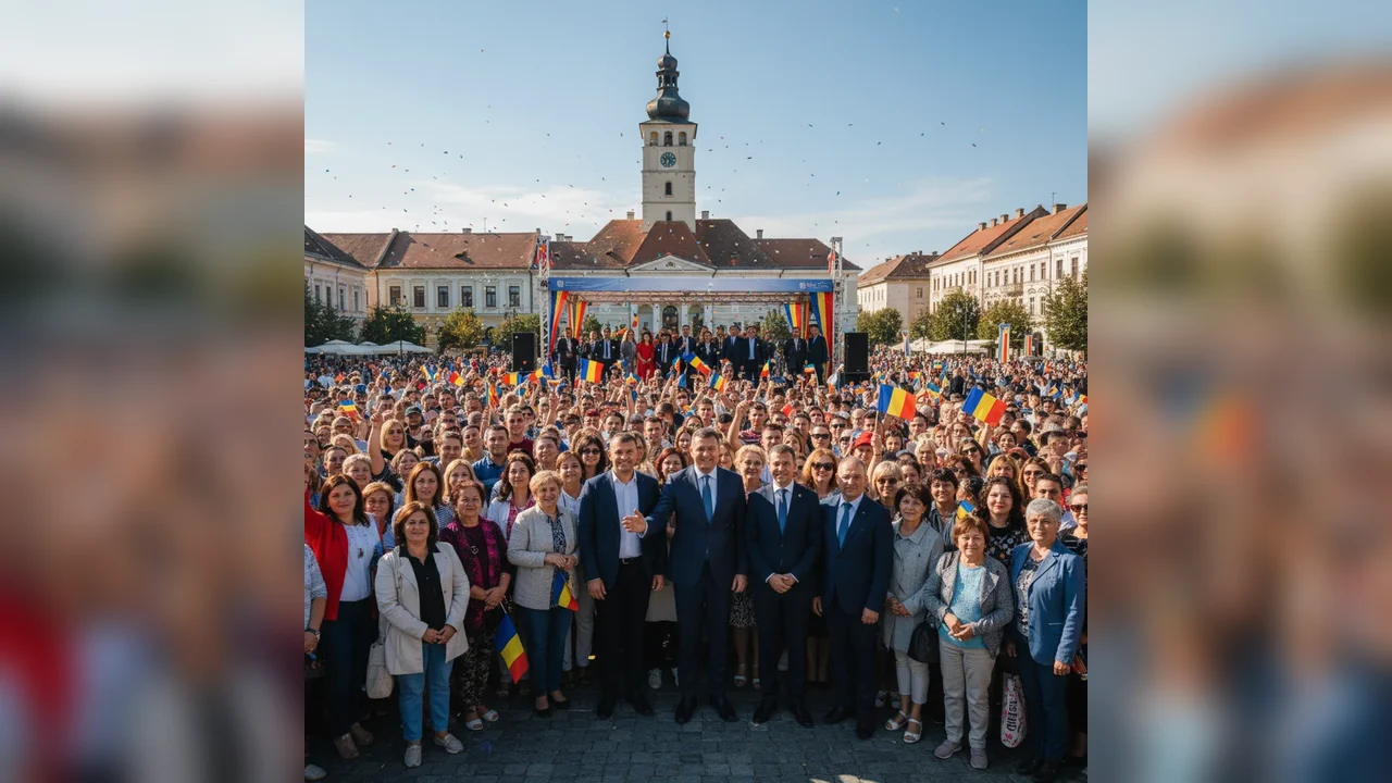 Mii de romașcani sărbătoresc Ziua Națională împreună cu primarul Laurențiu Dan Leoreanu