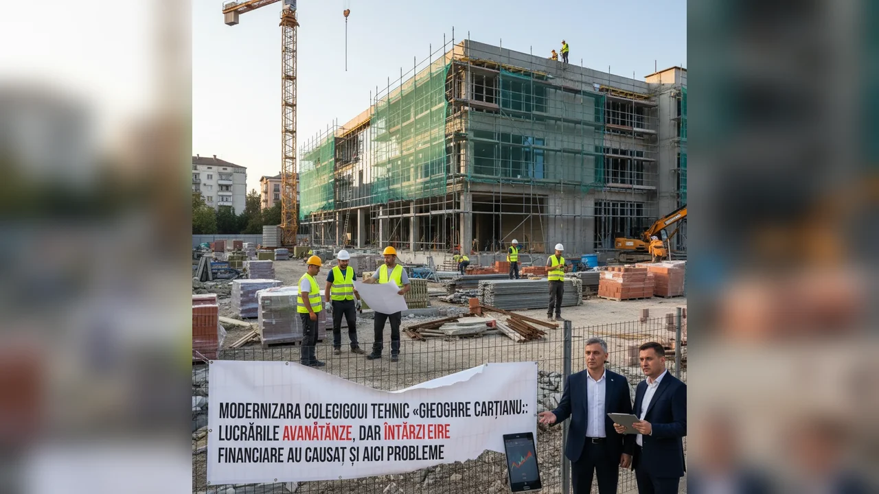 Modernizarea Colegiului Tehnic Gheorghe Cartianu avansează, dar întârzierile financiare încetinesc lucrările