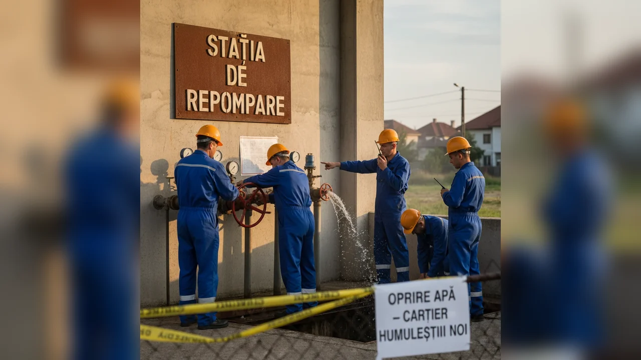 Oprire apă în cartierul Humuleștii Noi din cauza intervenției la stația de repompare