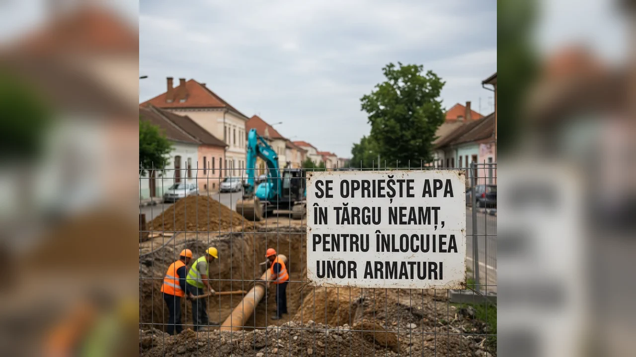 Oprire apă în Târgu Neamț pentru înlocuirea armăturilor – anunț local important