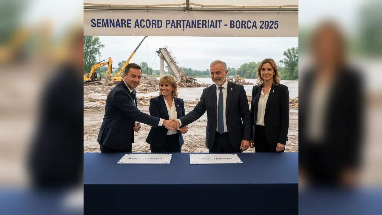Parteneriat semnat pentru refacerea podului de la Borca, distrus de inundațiile din iulie 2025