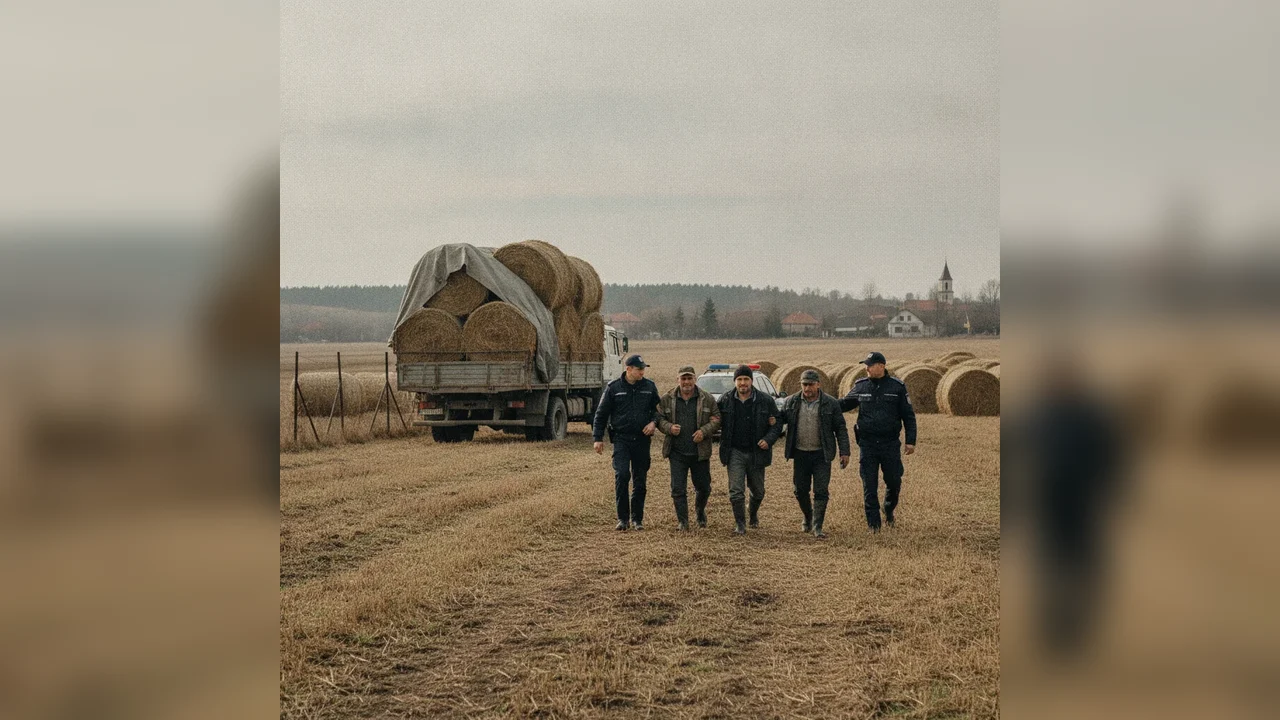 Patru reținuți pentru furt de fân în Răucești, Neamț