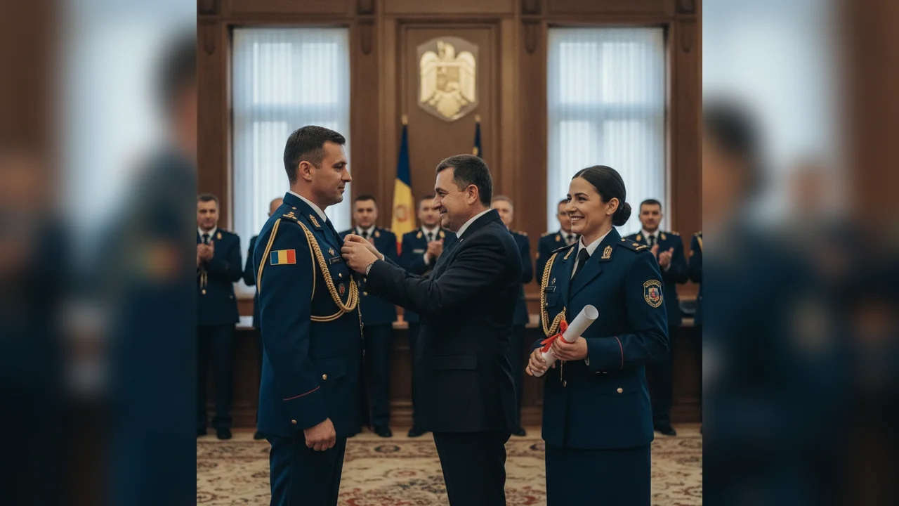 Pompieri ISU Neamț, recompensați la MAI pentru fapte eroice