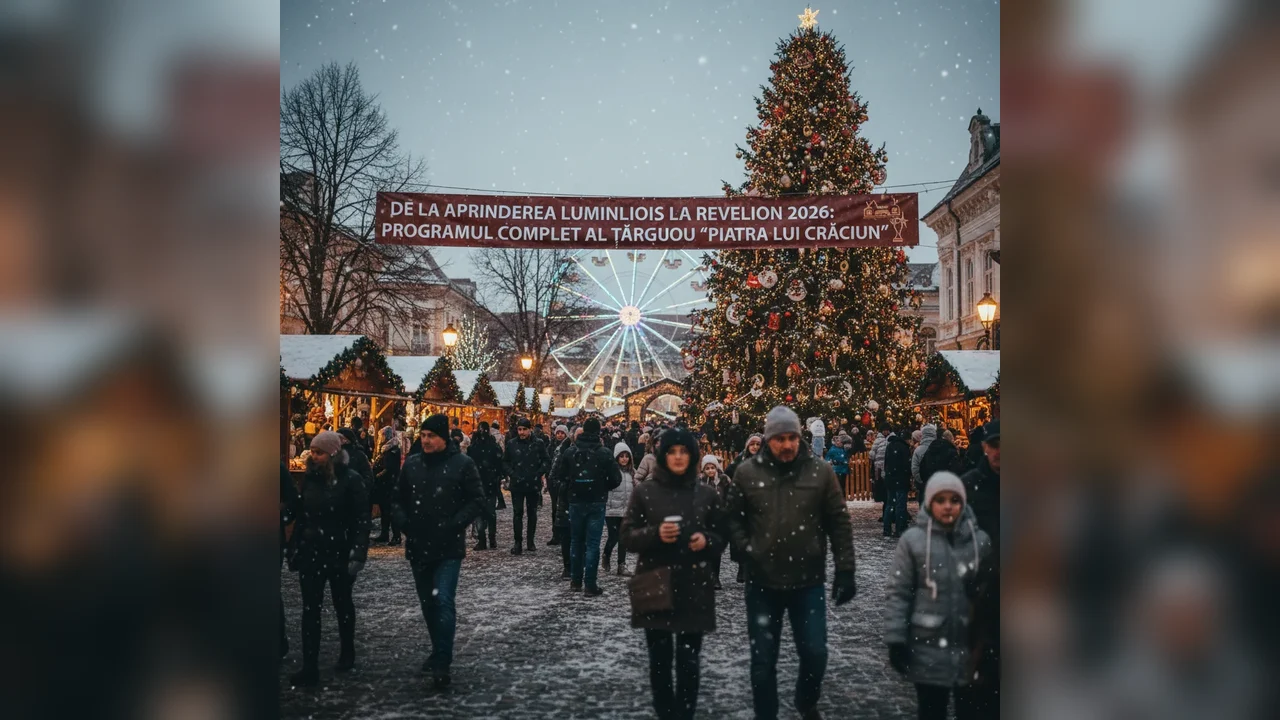 Programul complet al Târgului Piatra lui Crăciun și aprinderea luminițelor pentru Revelion 2026