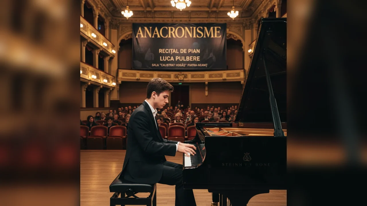 Recital de pian Anacronisme susținut de Luca Pulbere la Sala Calistrat Hogaș din Piatra-Neamț