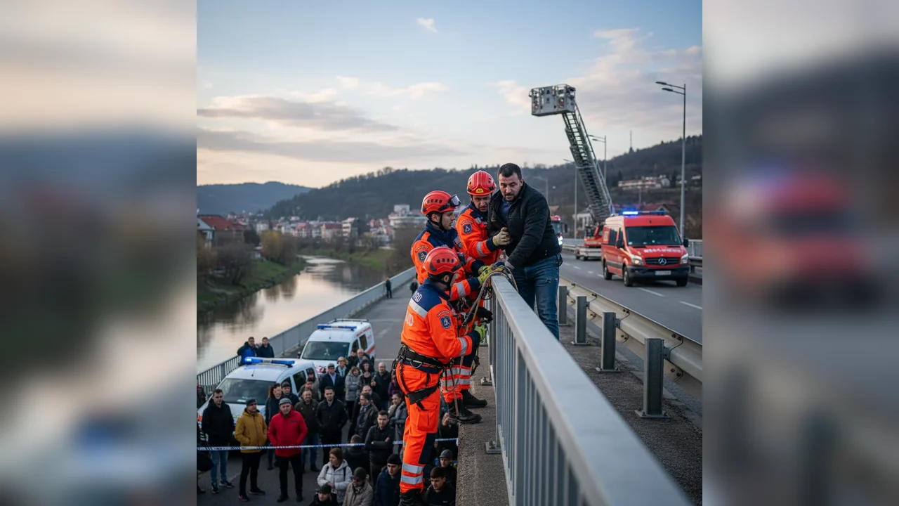 Salvare dramatică pentru un bărbat sinucigaș