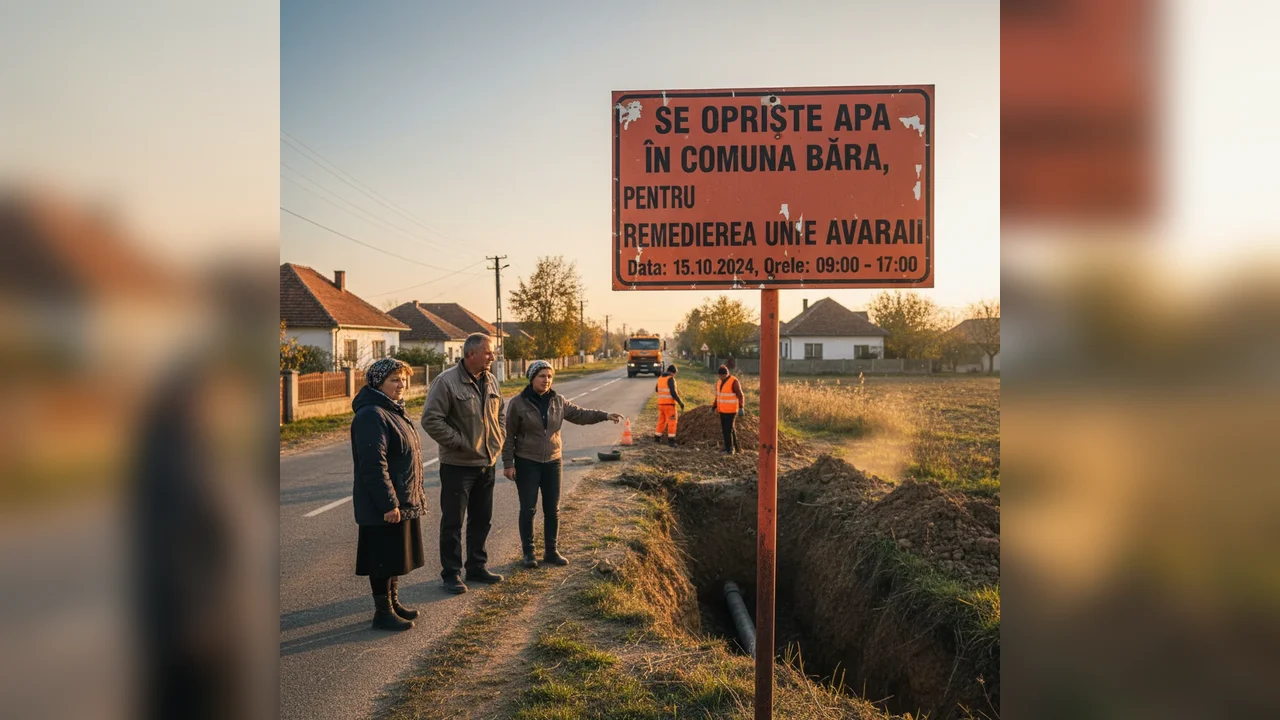 Se oprește apa în comuna Bâra pentru lucrări de remediere