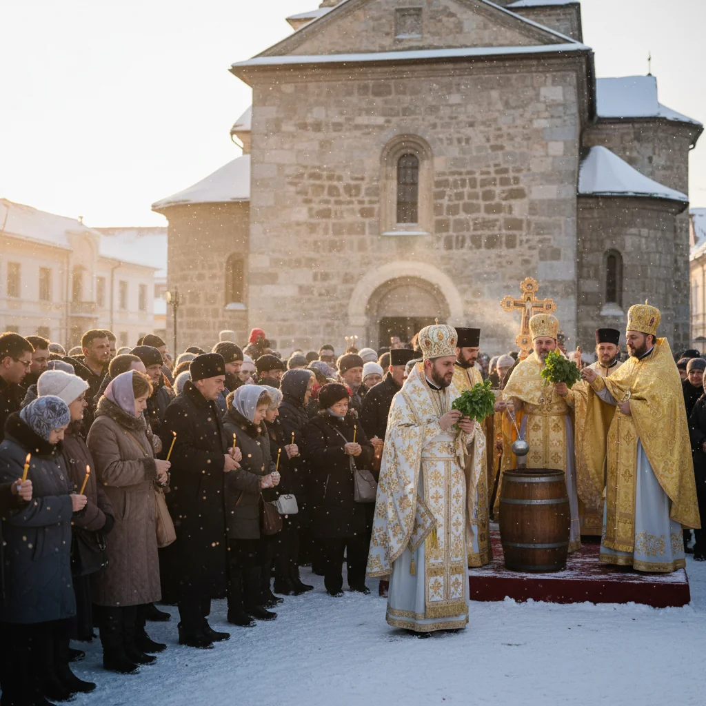 Slujba de Bobotează de la Biserica Sfântul Ioan Domnesc, moment central al începutului de an la Piatra-Neamț