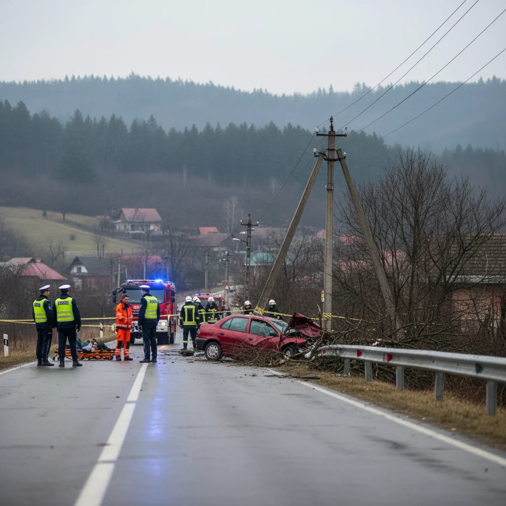 Șoferiță rănită după ce a lovit un gard la Săbașa, în apropiere de Piatra Neamț