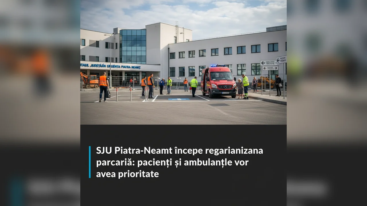 Spitalul Județean Piatra-Neamț reorganizează parcarea pentru acces prioritar pacienților și ambulanțelor