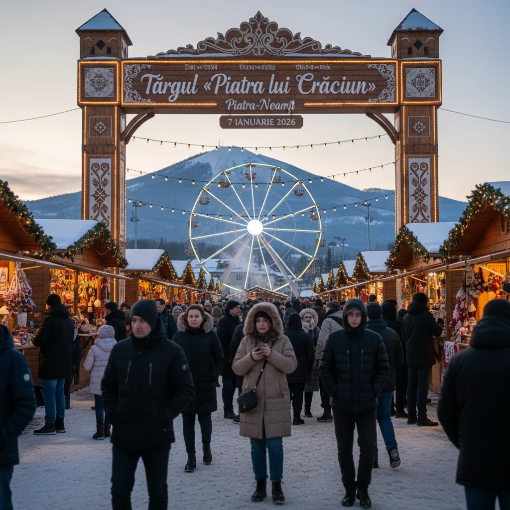 Târgul „Piatra lui Crăciun” animă Piatra-Neamț până pe 7 ianuarie 2026