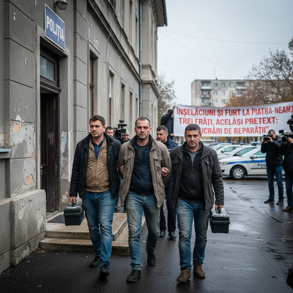 Trei frați din Piatra-Neamț, bănuiți de furt și înșelăciune prin fals pretext de lucrări de reparații
