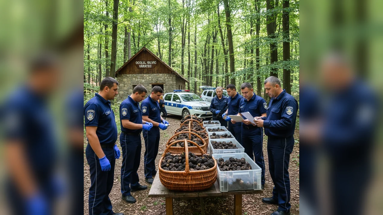 Trufe confiscate fără aviz de transport, predate Ocolului Silvic Văratec