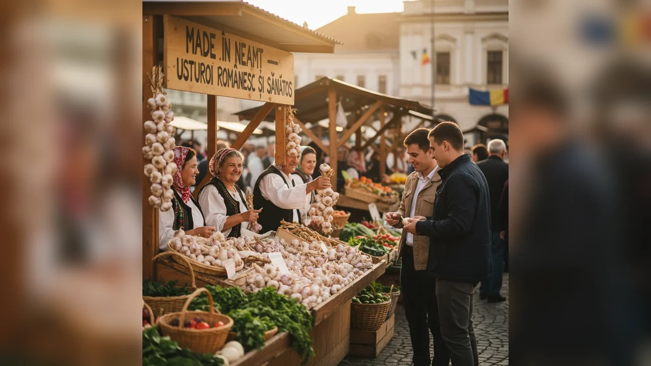Usturoi Românesc Sănătos Made in Neamț Disponibil la Piața Centrală