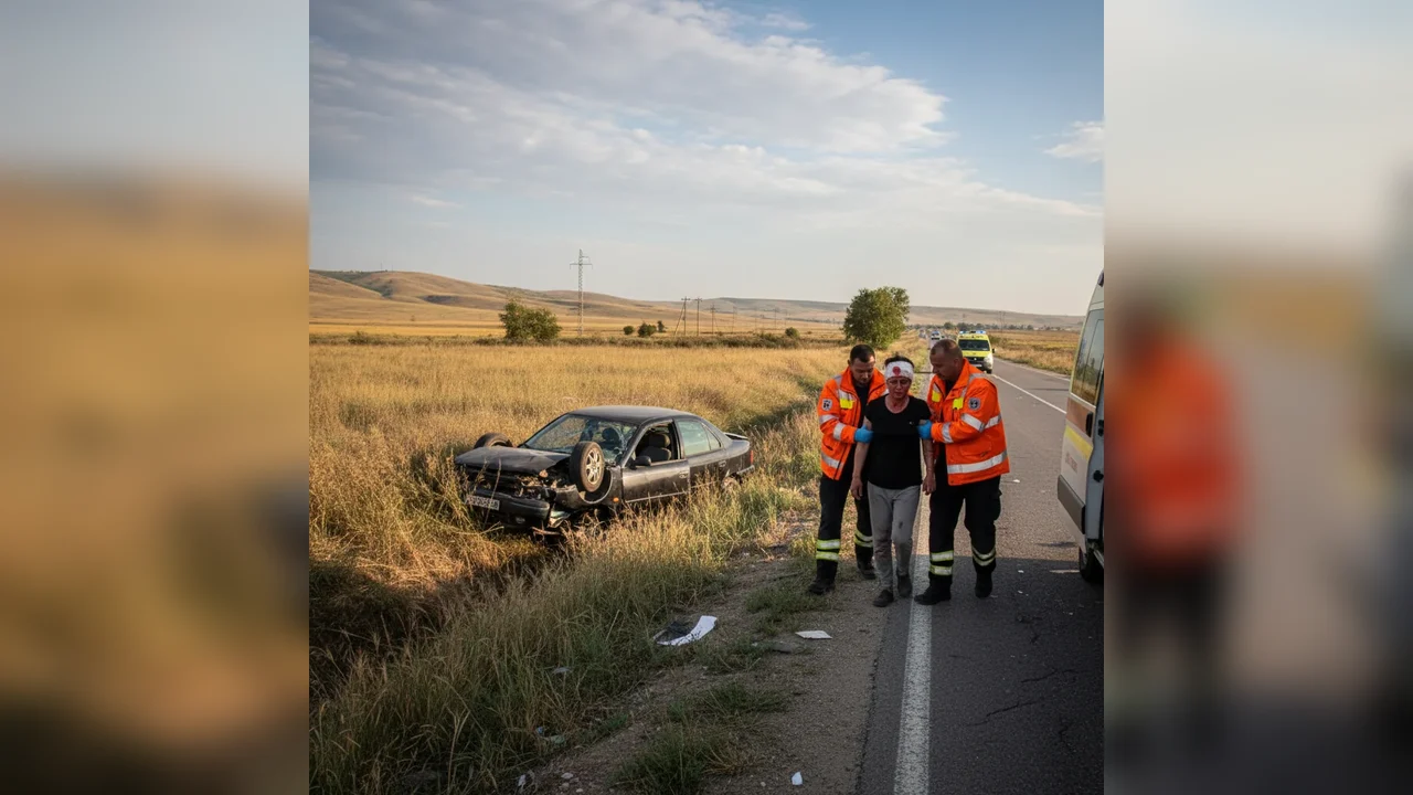 Victimă ajunsă la spital după un grav accident rutier petrecut lângă localitatea Izvoare (FOTO)