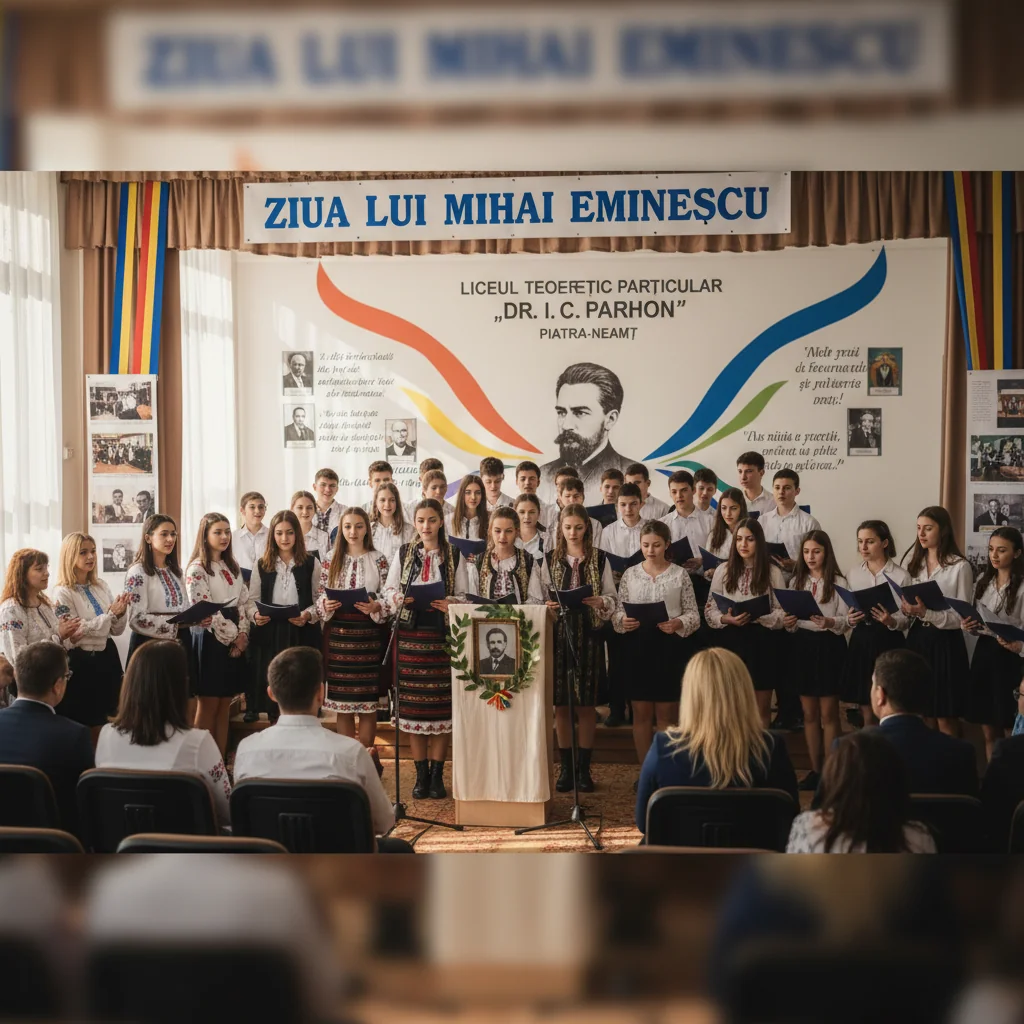 Ziua lui Mihai Eminescu, sărbătorită prin poezie și dialog la un liceu din Piatra-Neamț
