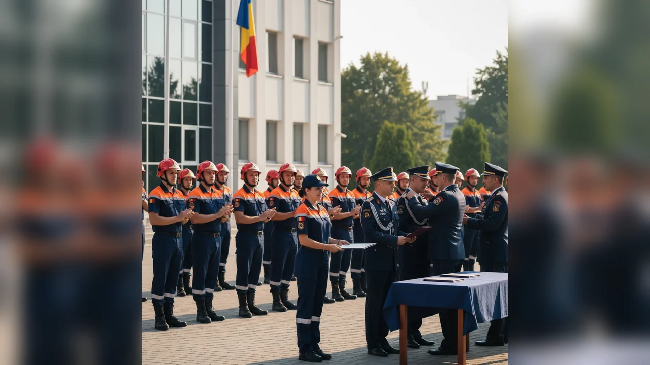 Ziua Protecției Civile celebrată în Neamț cu promovări și distincții de onoare oferite de ISU